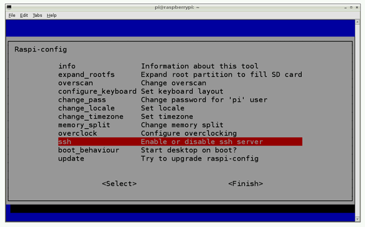 Ecran Raspi Config