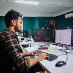 Ordinateur utilisé pour coder à distance sur un Raspberry Pi